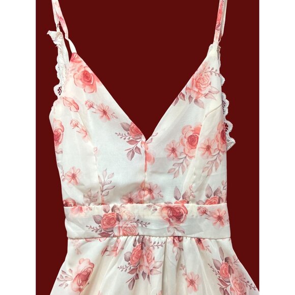 Rue 21 - Women's Summer Sleeveless High Low Hem Ruffle - Floral Dress - Pink -XS - Picture 11 of 16